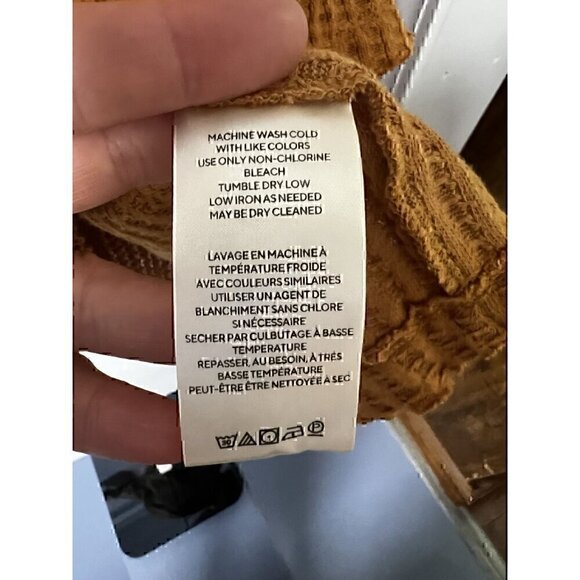 FREE PEOPLE COWL NECK TOP CANYON MOON SWEATER, SLIT ON THE BACK,100% COTTON, MED - Picture 6 of 7